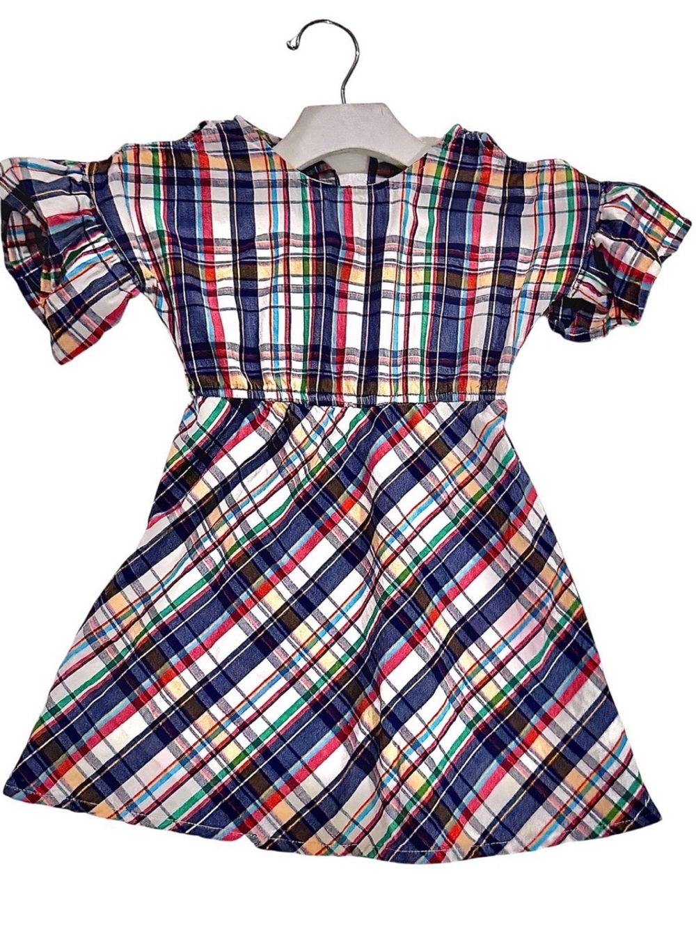 Girls  Plaid Dress  Sz 3T  Short Sleeve: Cap Sleeve-Sleeve